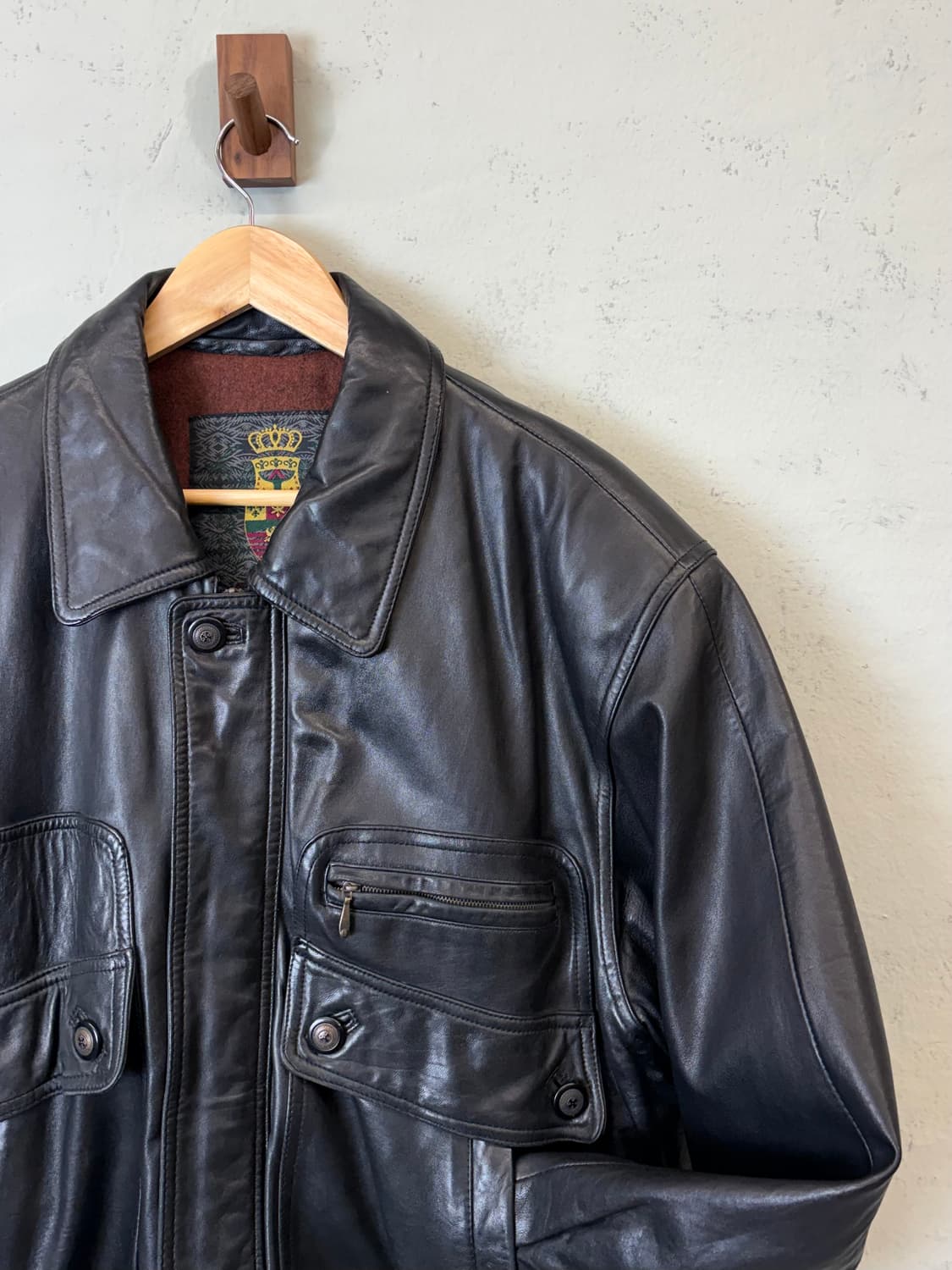 빈티지 양가죽 포켓 레더 봄버 자켓 상품이미지3