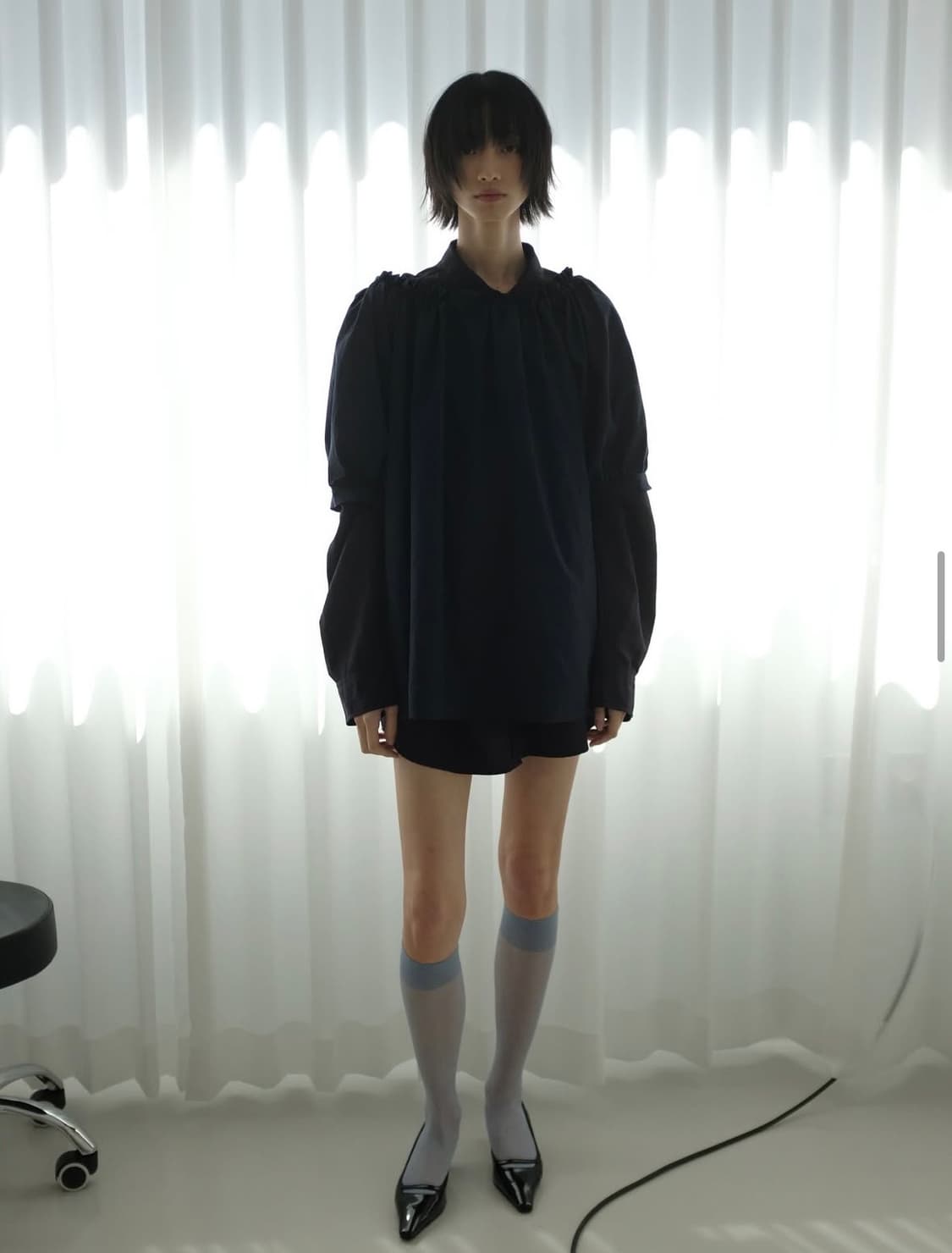 amorshaee 아모르샤이 셔링탑 네이비 새상품 상품이미지2