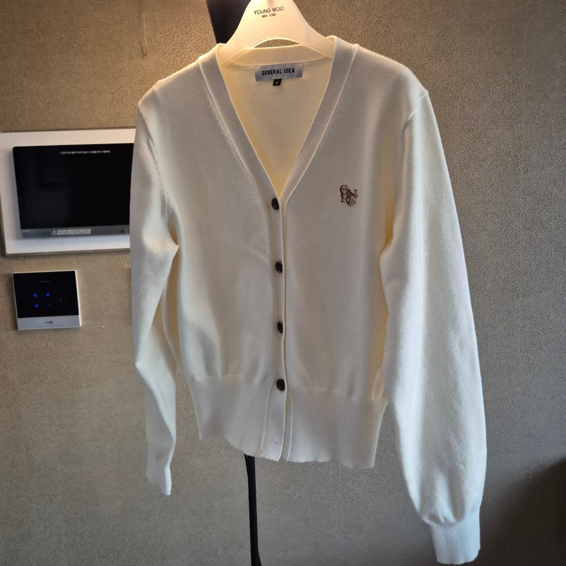 제너럴아이디어 에센셜 가디건 S / 아이보리 상품이미지3
