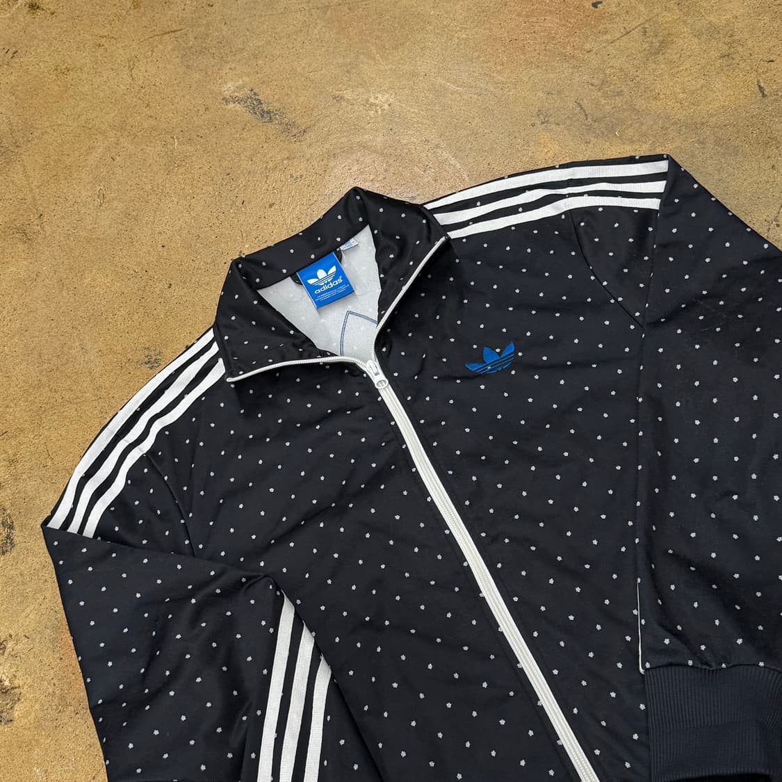 아디다스 블랙 도트 땡땡이 파이어버드 백로고 져지 트랙탑 100 상품이미지1