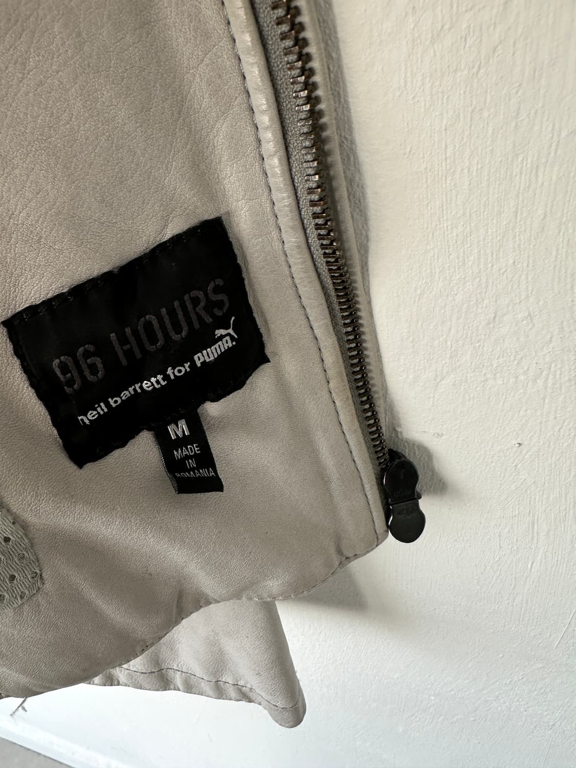 닐바렛x퓨마 더블지퍼 램스킨 레더 자켓 그레이 상품이미지8