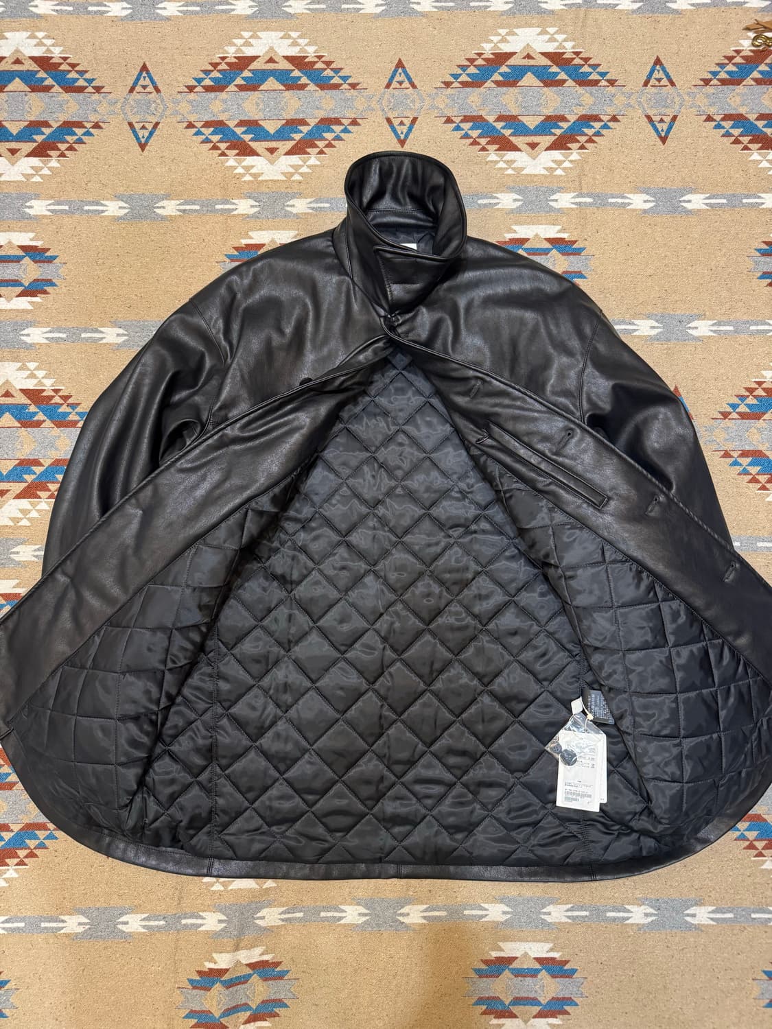 [L] 몽키 타임 FAUX 레더 퀼팅 카코트 블랙  상품이미지6