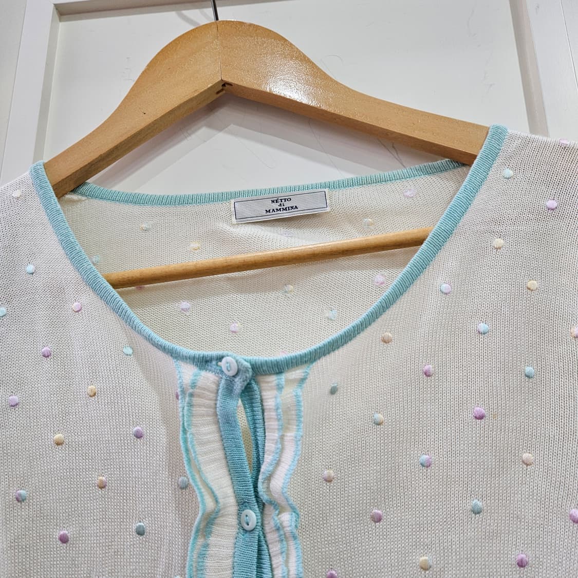 도트 니트 가디건 상품이미지4