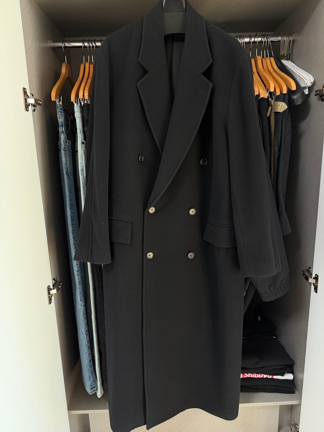 오라리 24fw 슈퍼파인 울 모저  체스터필드 코트 블랙 4사이즈 상품이미지1