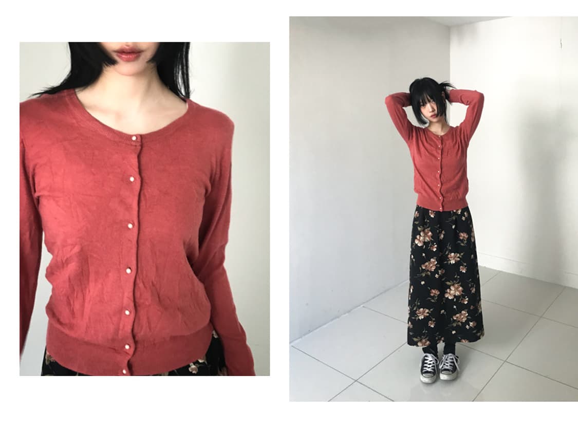 Pearl Button Soft Knit Cardigan 상품이미지2