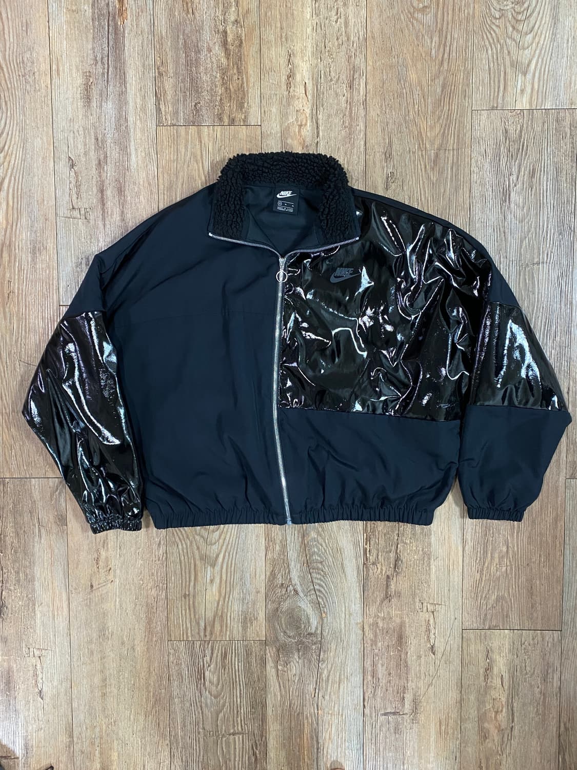 나이키 우먼스 아이콘 블랙 크롭 저지 자켓 M 상품이미지4