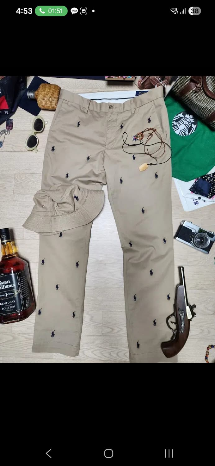 (~3회 미만 착용)폴로 랄프로렌 자수 팬츠 치노팬츠 면바지 상품이미지1