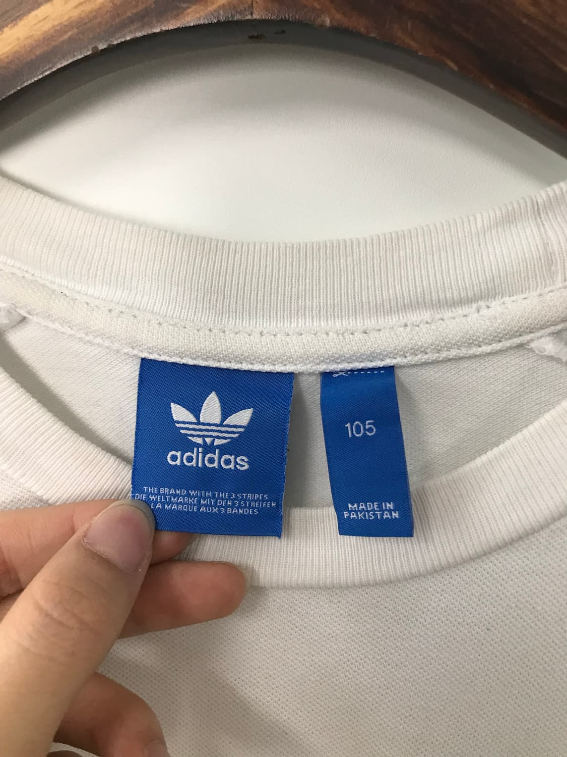 아디다스 자수로고 화이트 링거 반팔 티셔츠  상품이미지5