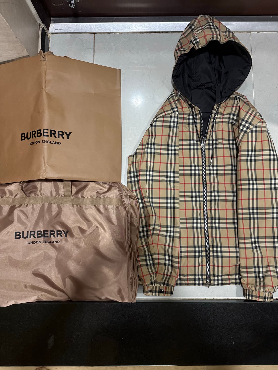 [당일출고,S사이즈] 버버리 리버시블 바람막이 자켓 상품이미지1