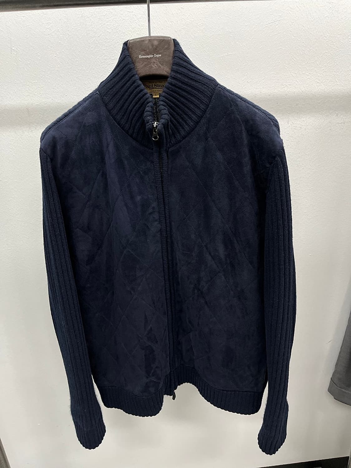 110) 폴스튜어트 스웨이드 누빔 니트집업 상품이미지2