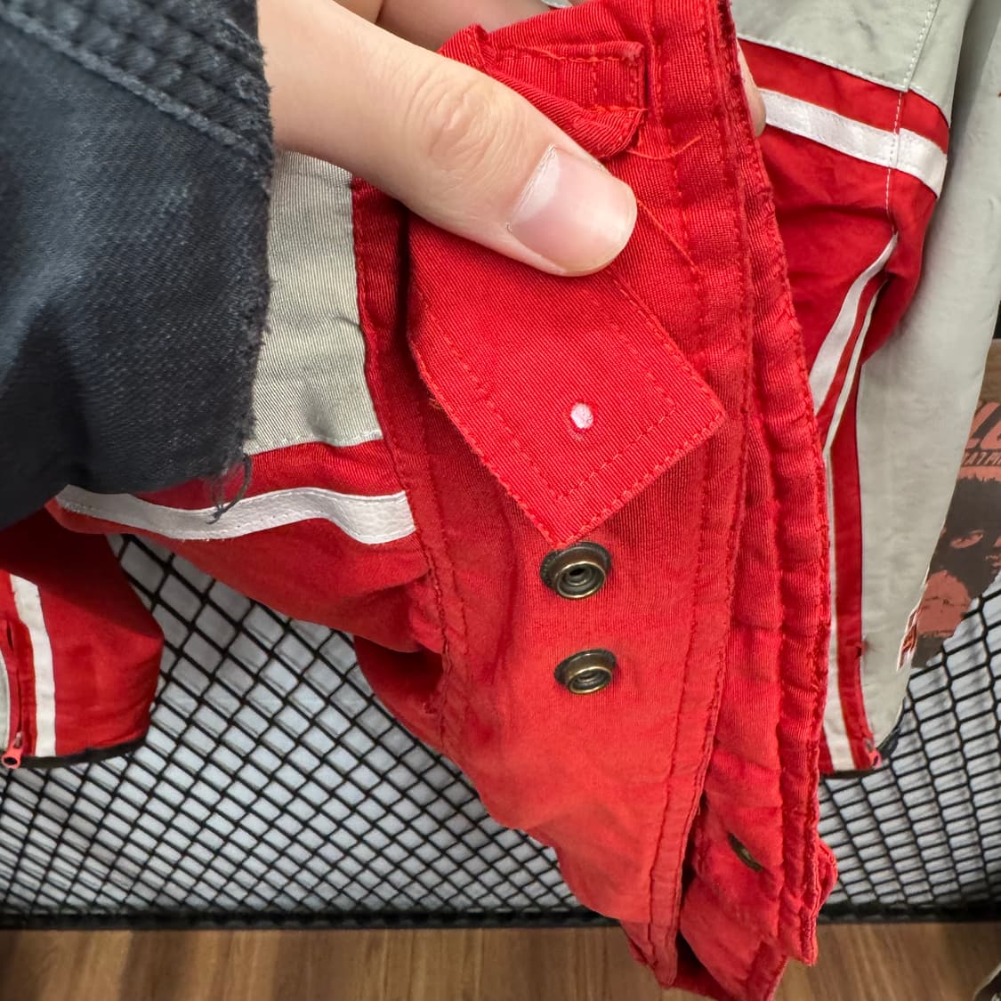 00s C&L 모터레이싱 라이더자켓 전후면 패치 디테일 레드 아이보리 상품이미지9