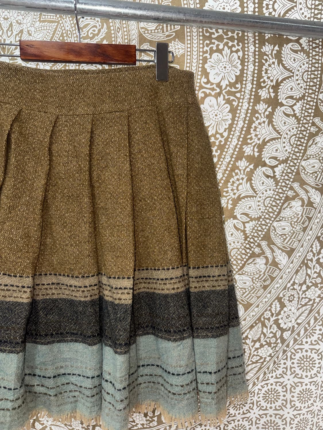 빈티지 멀티컬러 모직 미디스커트  상품이미지4