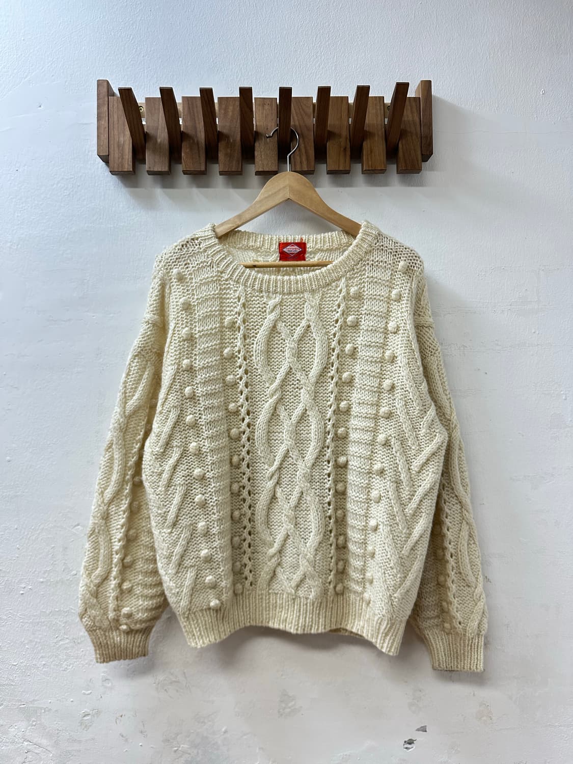 일본빈티지 방울 폼폼이 케이블 디테일 스웨터 니트 상품이미지1