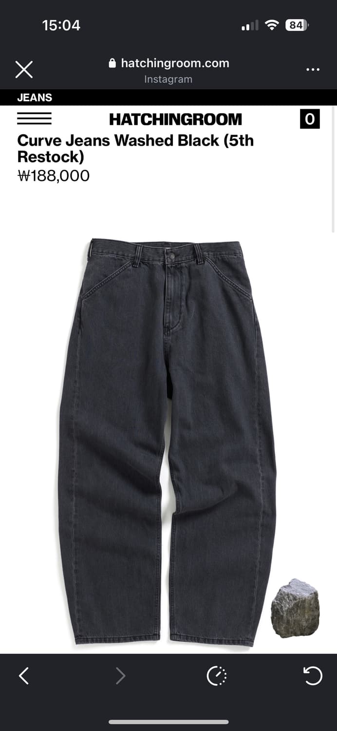 해칭룸 curve jeans washed black 4사이즈 상품이미지1