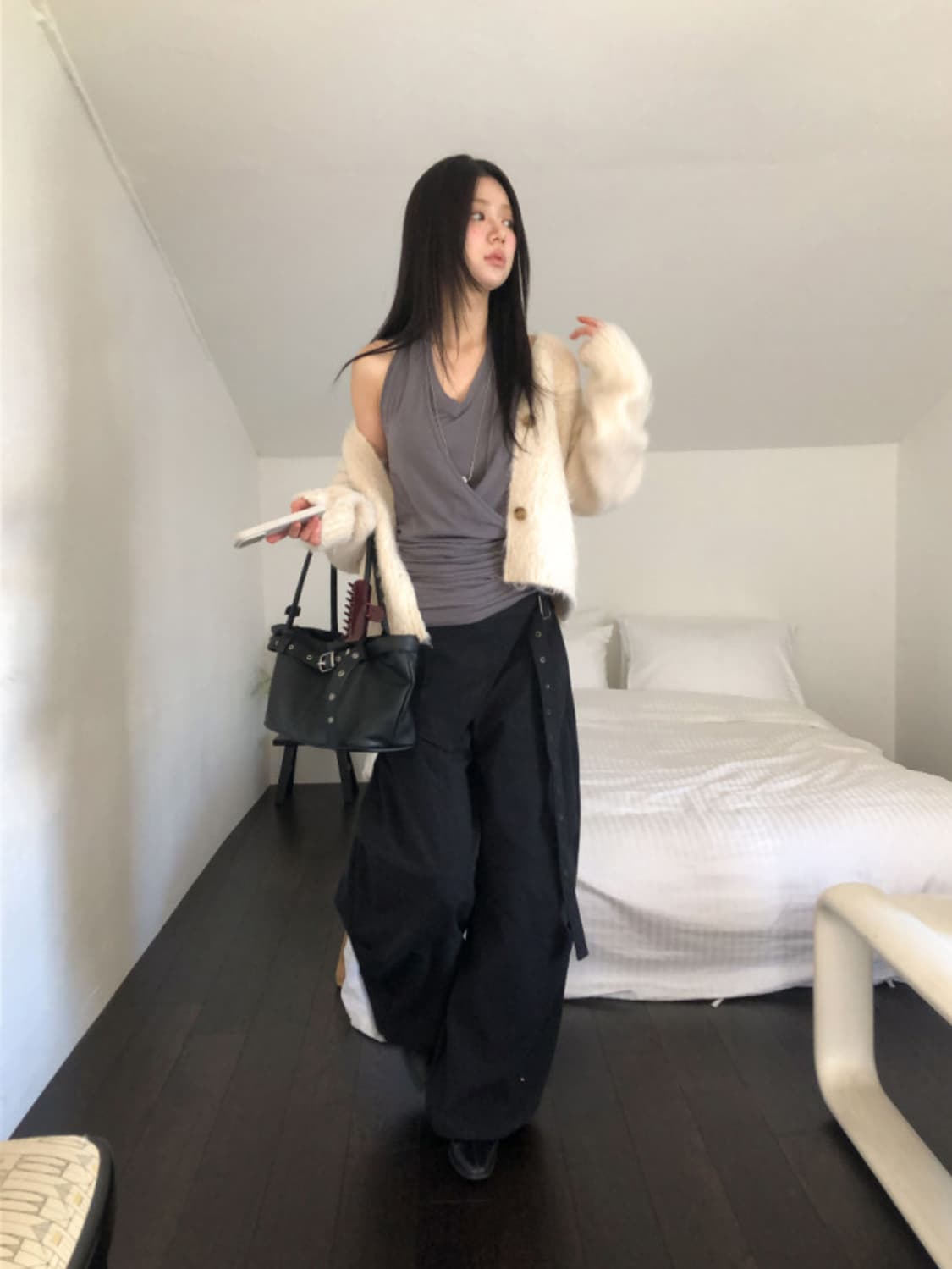 새상품) 서울베이스드 랩스커트 벨트 와이드팬츠 지그재그에이블리릿킴 상품이미지8