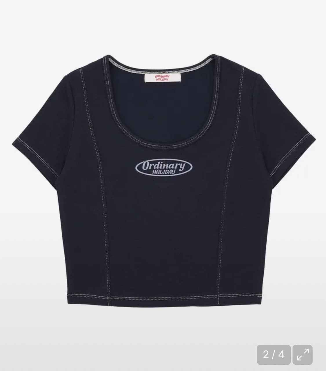 오디너리홀리데이 스티치 반팔 크롭티 상품이미지1