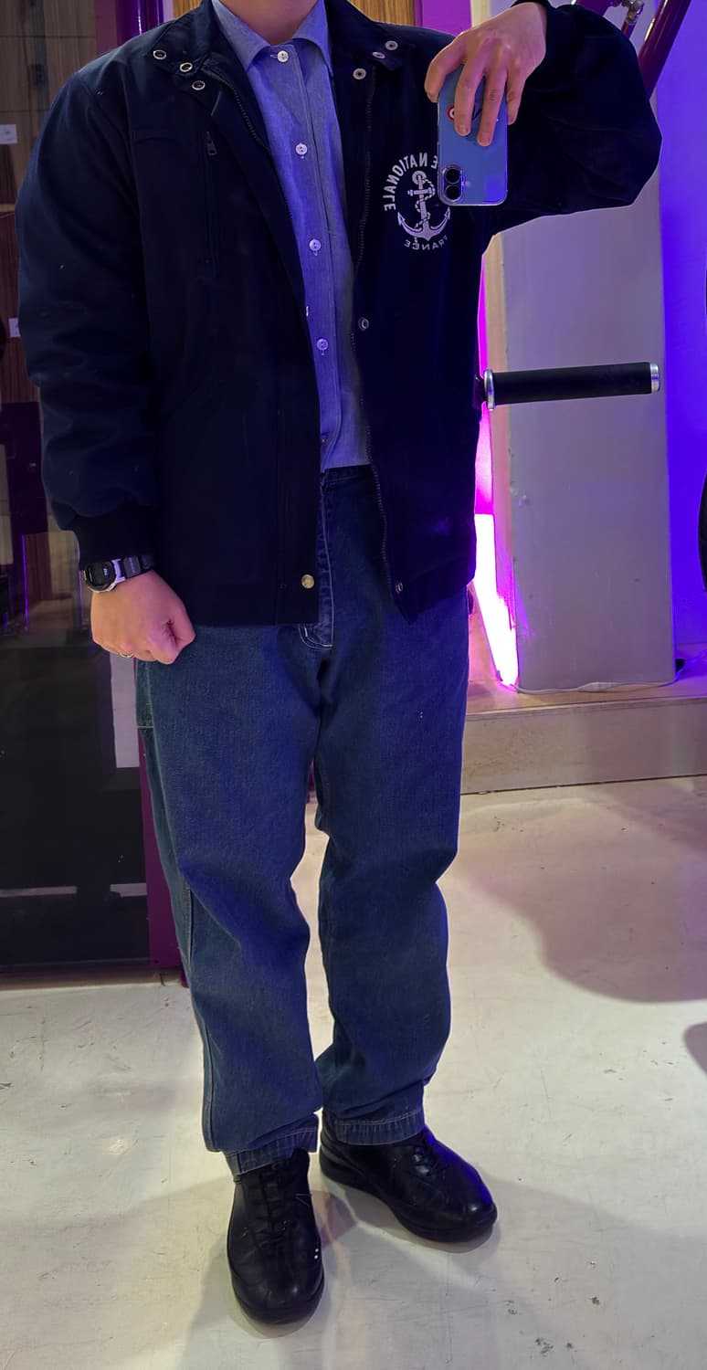 80-90s 프랑스 해군 보급 블루종 자켓(105) 상품이미지5