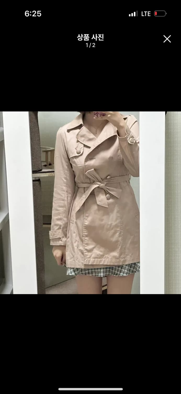 colza 콜자 핑크 트렌치 코트 스나계 일브 일본 빈티지 grl 상품이미지1