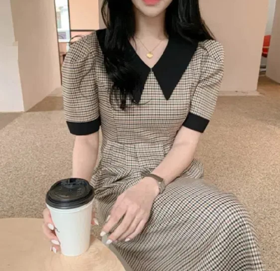 롱 체크 원피스 상품이미지2