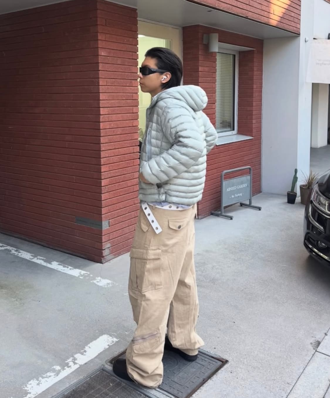 무신사스탠다드 시티 레저 시어 립스탑 후디드 라이트 다운 클라우디 블루 상품이미지2