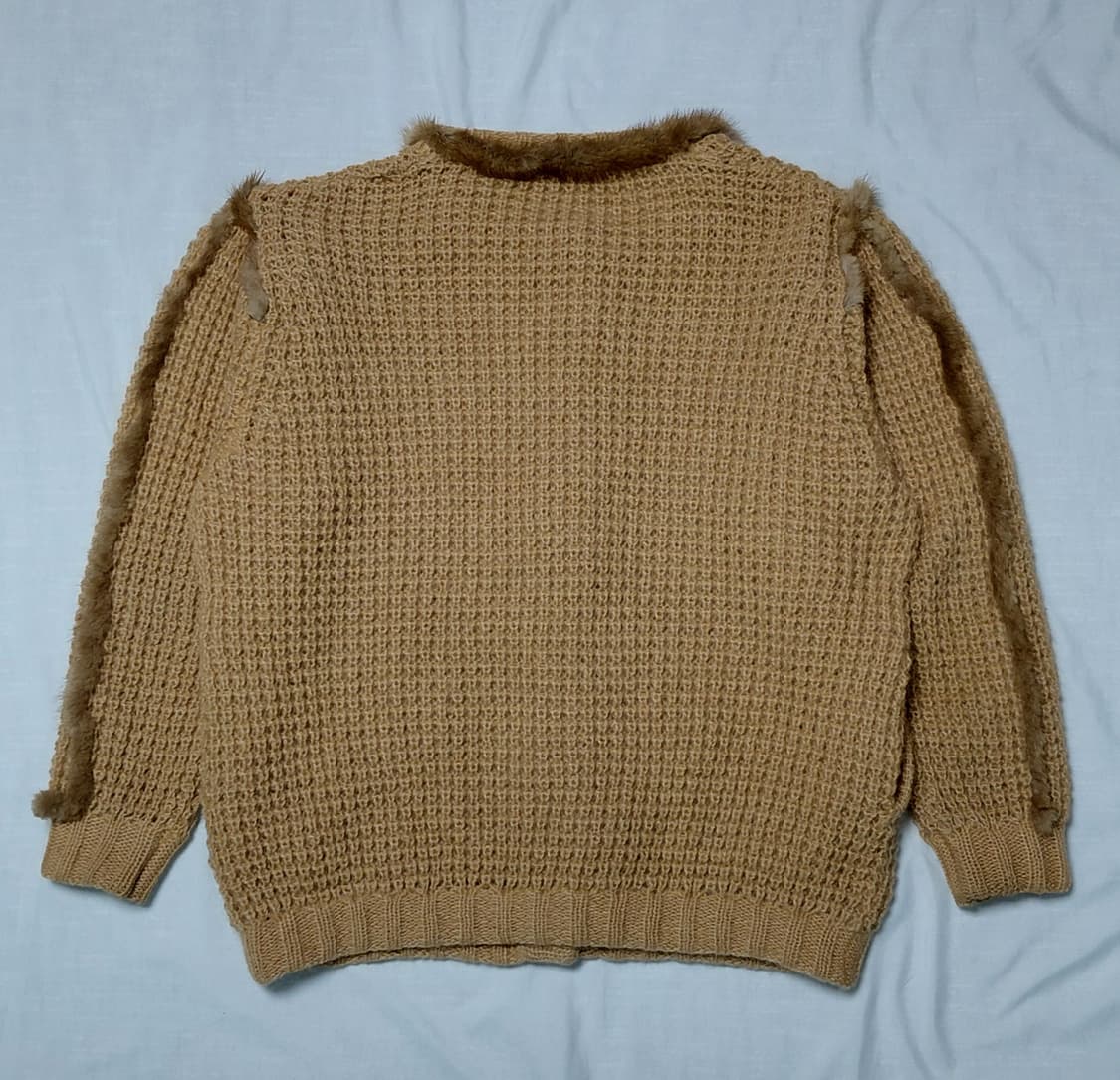 이탈리아 란체티(LANCETTI) 리얼 퍼 트리밍 울 가디건 상품이미지7