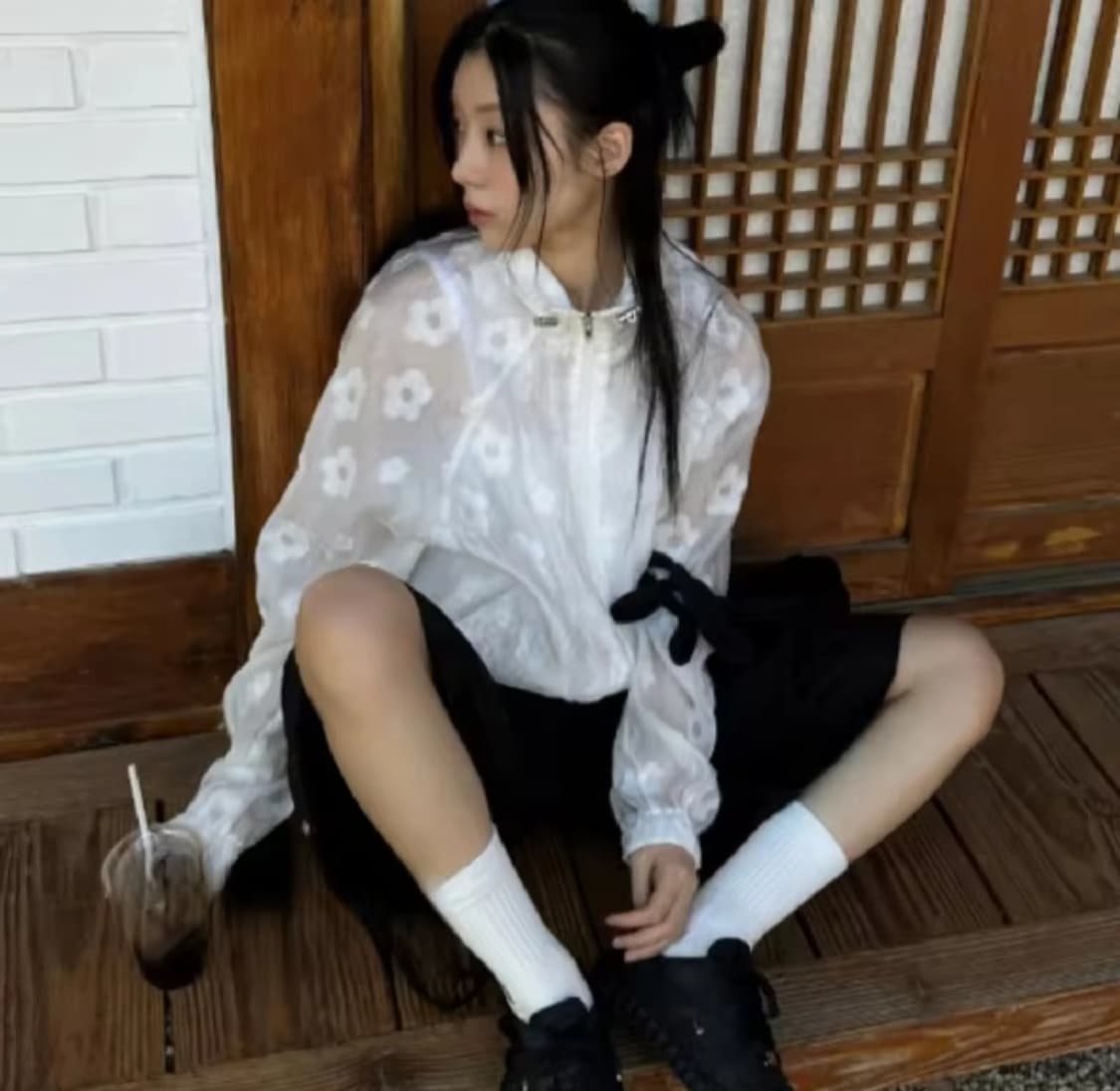 빈티지 플라워패턴 바람막이 상품이미지2