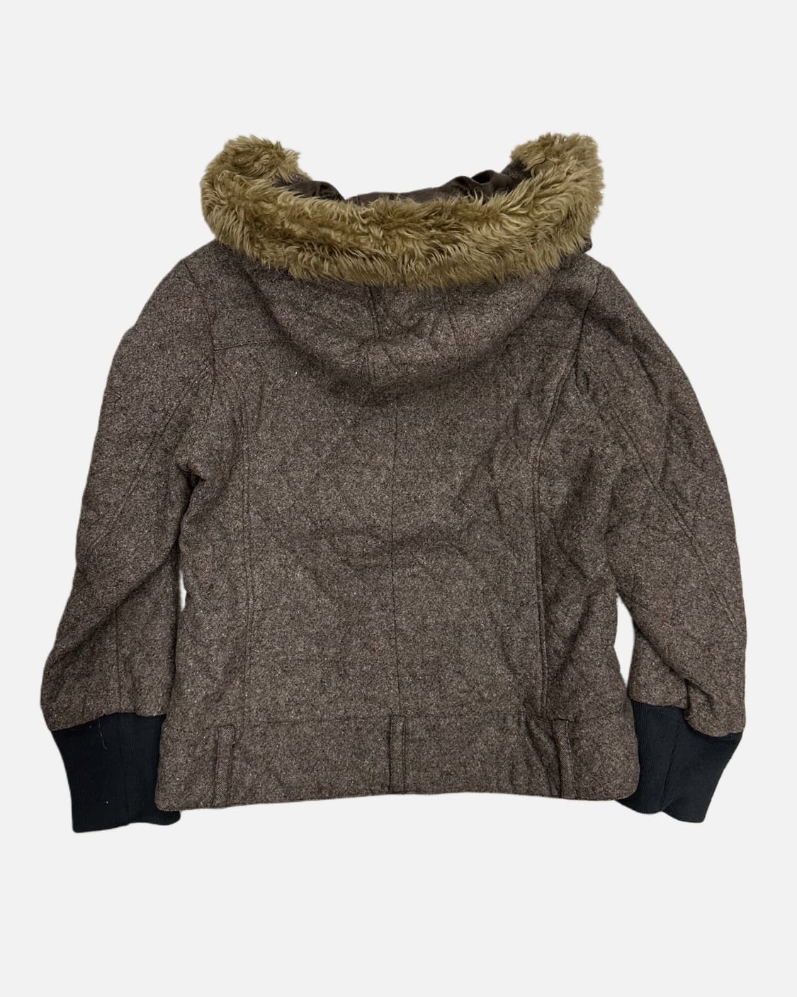 brown hood wool quilting jacket 상품이미지6