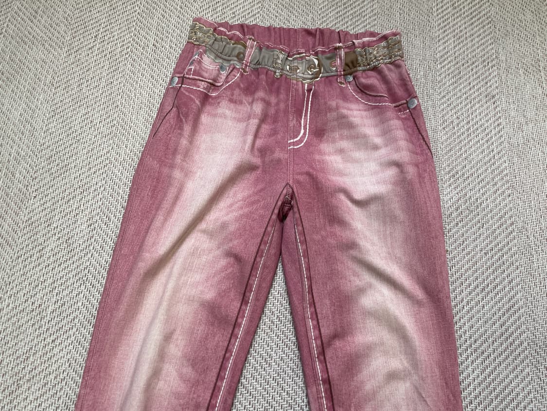 빈티지 플로럴 자수 포켓 밑단 체크 팬츠 J04104 상품이미지4