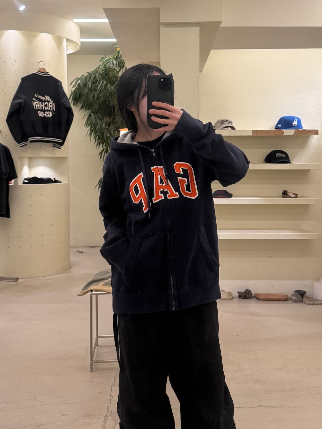 갭 네이비 빅로고 후드집업 U190 상품이미지1