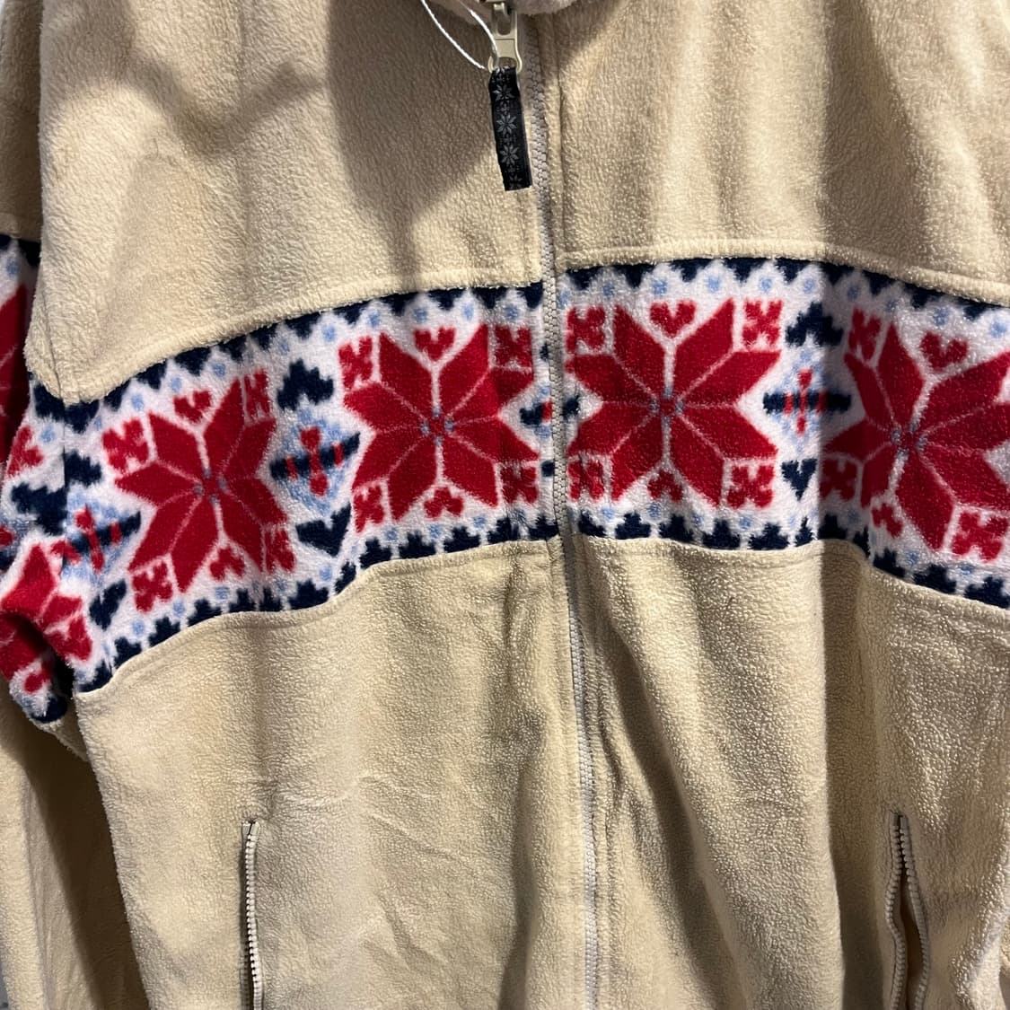 빈티지 노르딕 패턴 울 집업 후리스 자켓 상품이미지3