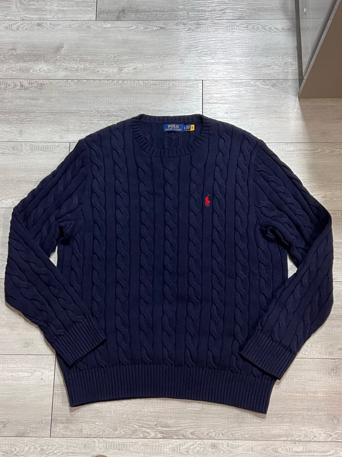 폴로 케이블 니트 네이비 L 105 거의 새것 QR 정가 25 상품이미지1