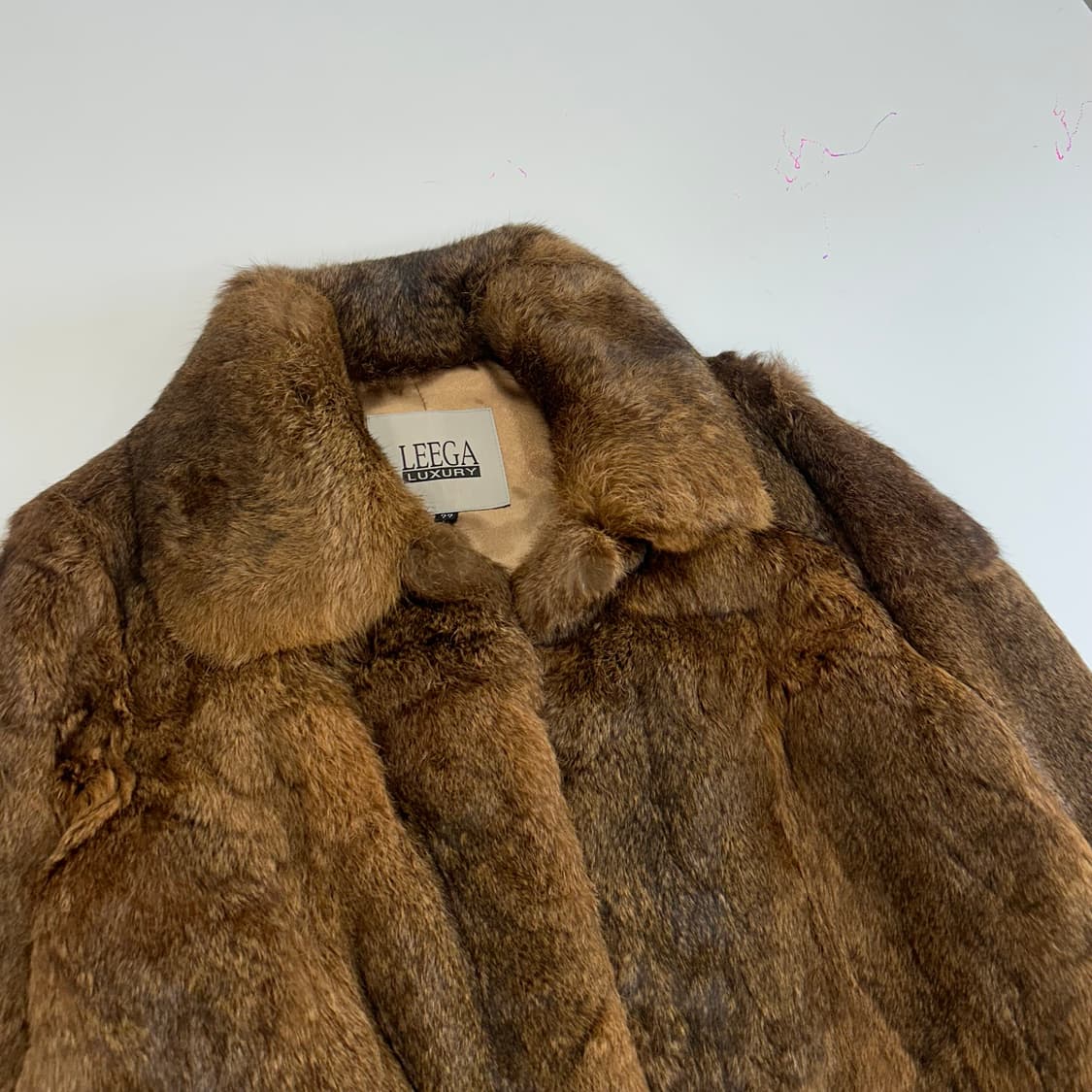 Leega 브라운 토끼 퍼 자켓  상품이미지4