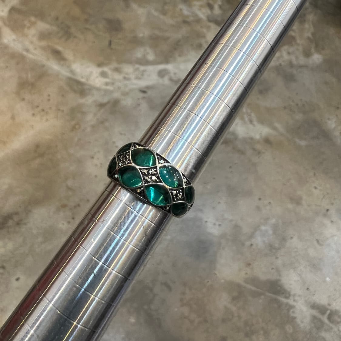 925Silver 그린 에나멜 반지 상품이미지5