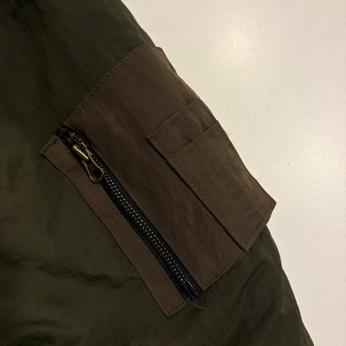 RARE 배색 봄버 자켓 카키 브라운 B262 상품이미지6