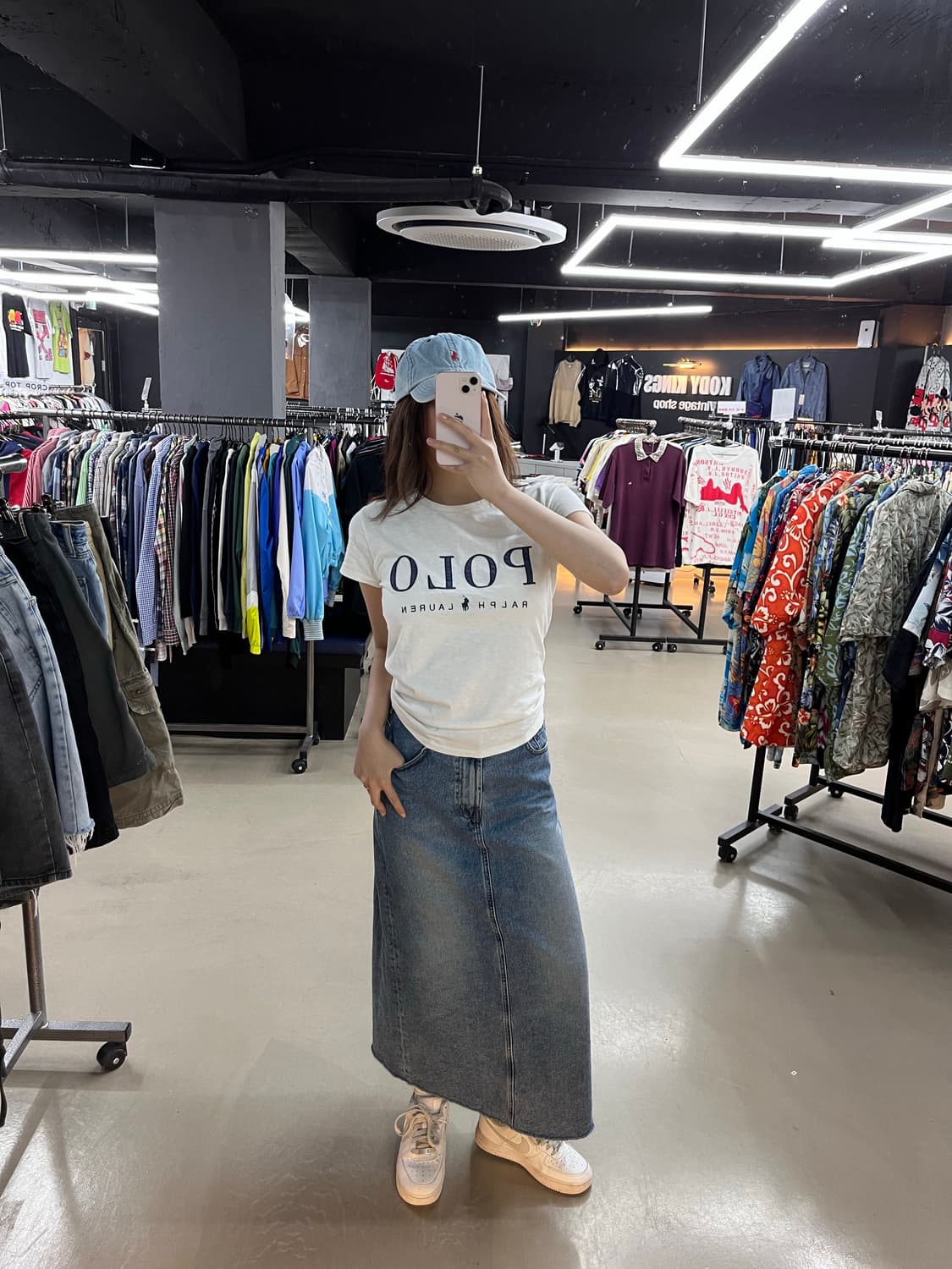 볼캡 데님 스커트 코디세트 상품이미지1