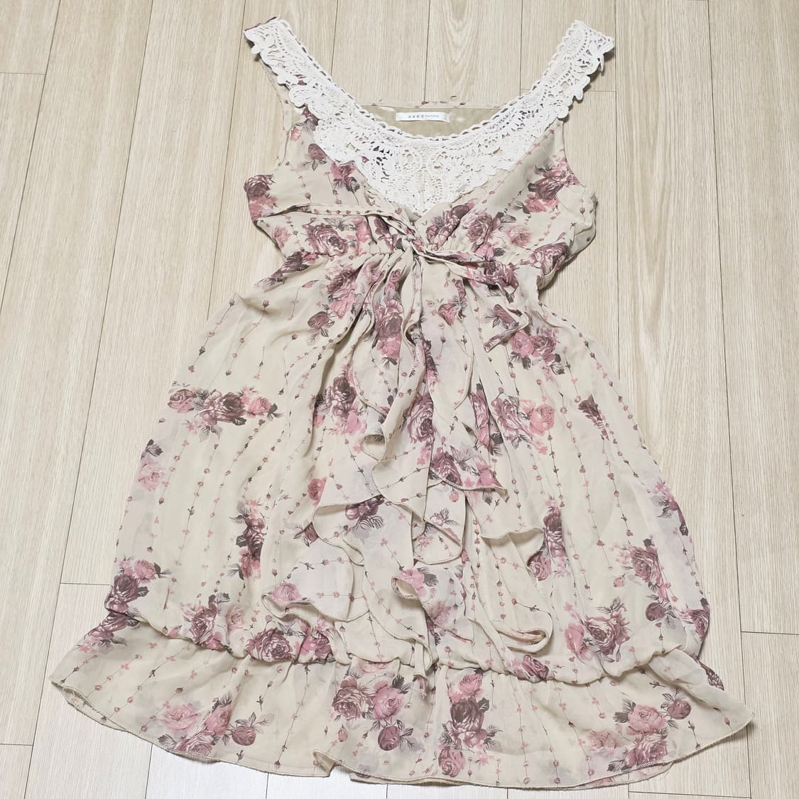 로즈모리걸st 레이스셔링 페어리 슬리브리스블라우스 상품이미지5