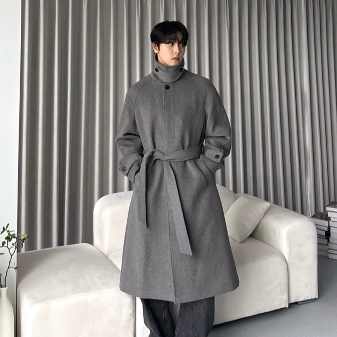 (XL) 키뮤어 캐시미어 발마칸 로브코트 상품이미지4