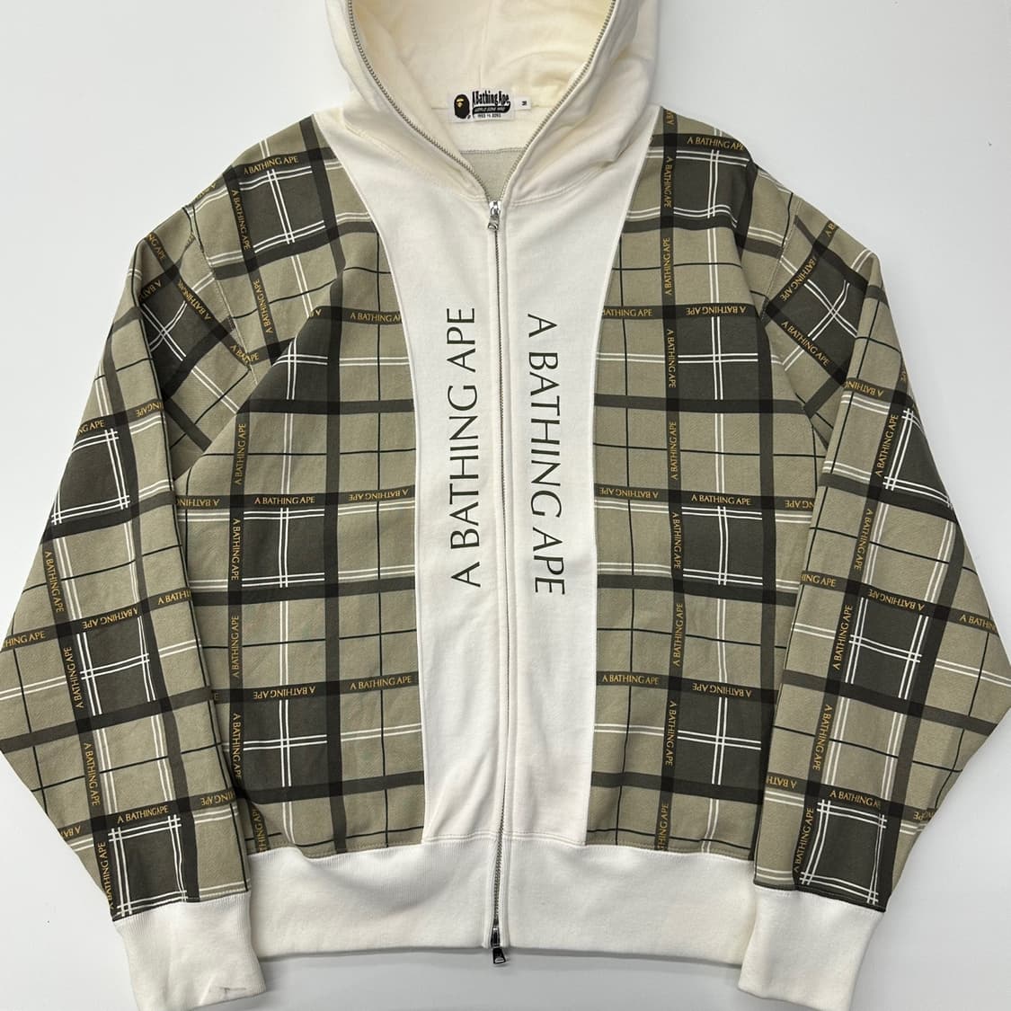 Bape 베이프 로고 체크 후드 집업 상품이미지2