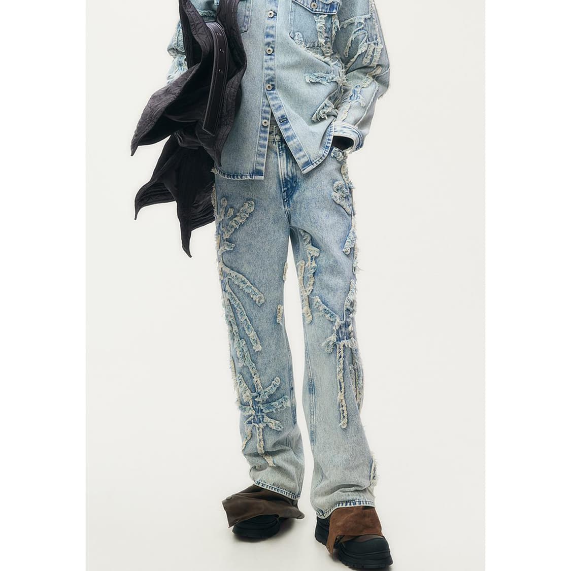 H&M 글렌마틴스 * 디스트레스드 룩 데님 진 * 라이트 블루 * 54 상품이미지9