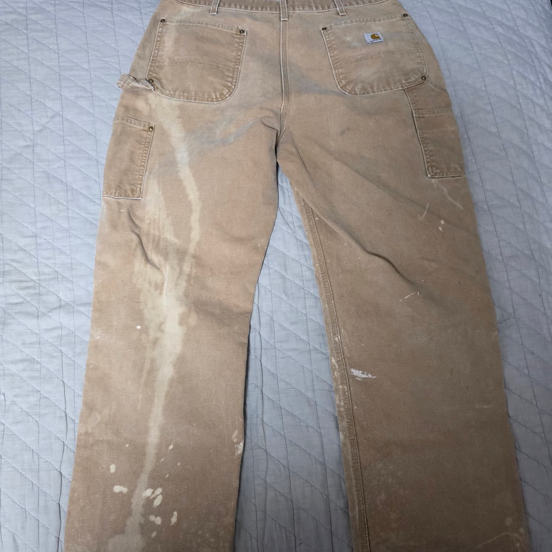 [38X34] 칼하트 더블니 B136 BRN 워크팬츠 블리칭 T-6 상품이미지4