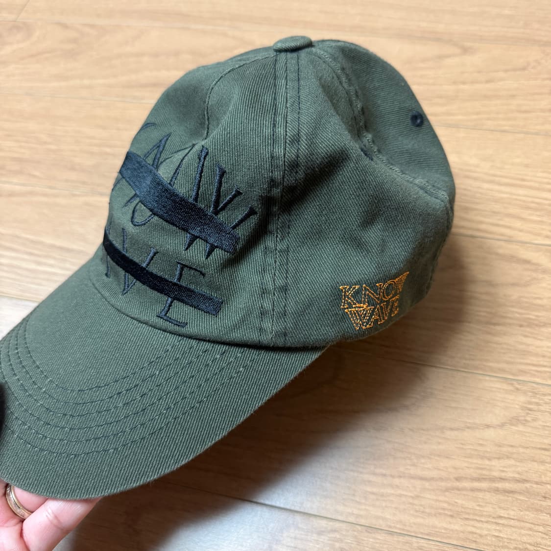 노우웨이브 빅로고 엠브로더리 볼캡(카키) 상품이미지3