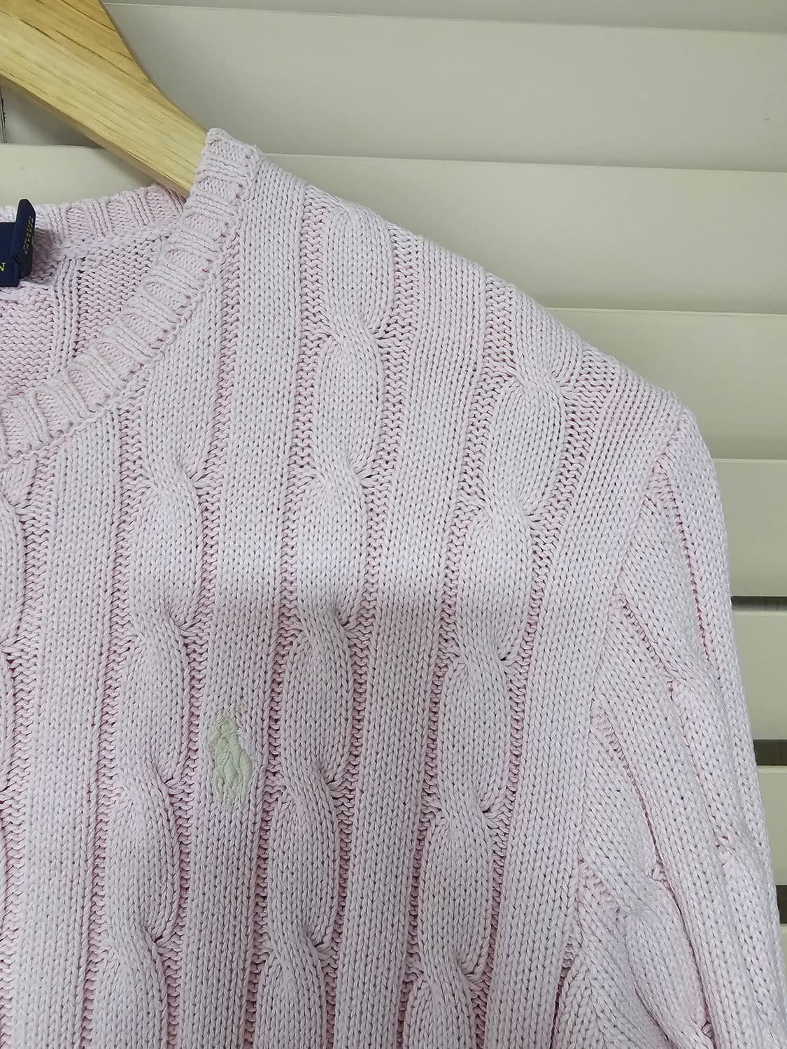 폴로 랄프로렌 꽈배기 케이블니트 딸기우유 M 상품이미지2