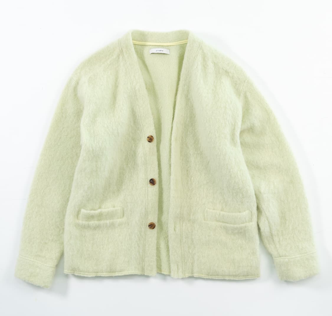 [Jieda] 섀기 텍스처 로우컷 가디건 상품이미지1