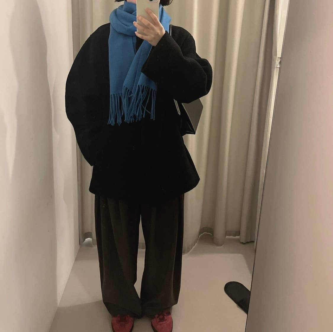 아모멘토 아워글라스코트/ Hourglass Half Coat, Black 상품이미지2