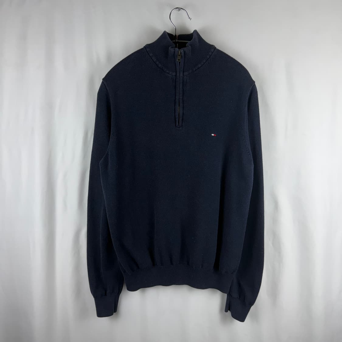 S) 타미힐피거 하프집 니트 네이비 상품이미지2
