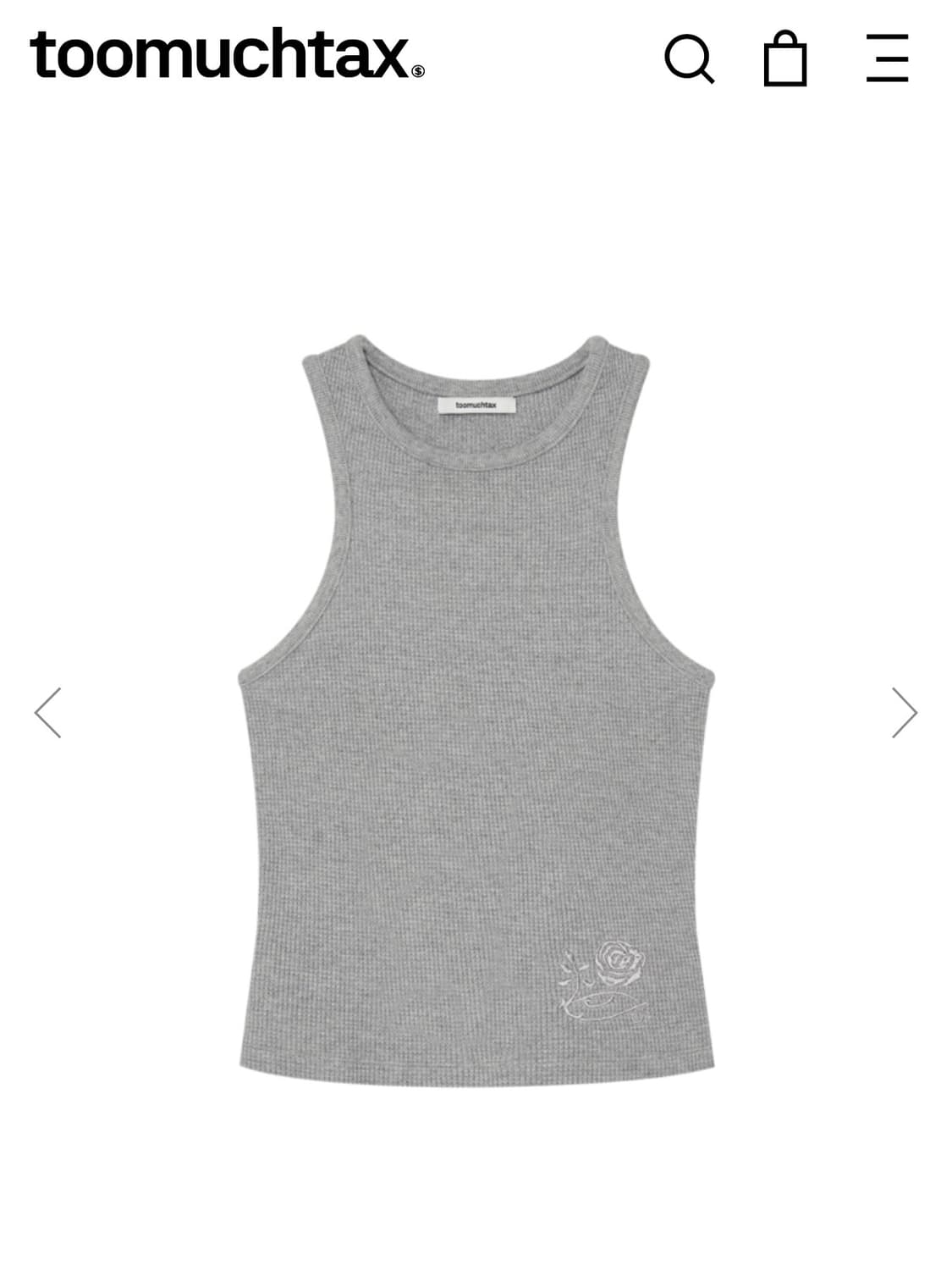 WAFFLE TANK TOP (GREY) 상품이미지1