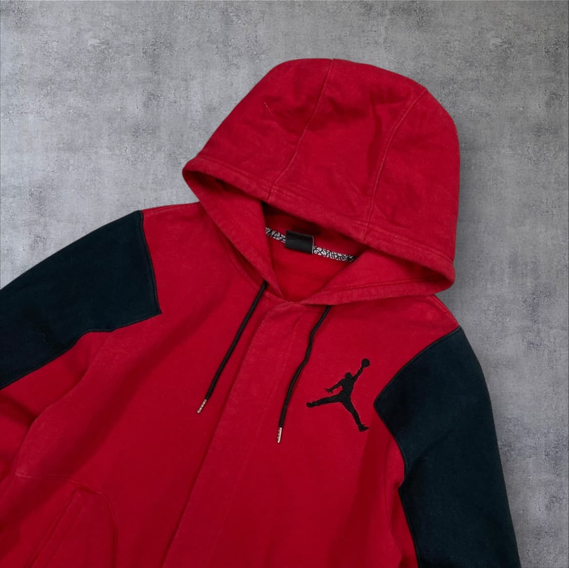 조던 레드 배색 스몰 로고 후드 자켓 상품이미지2