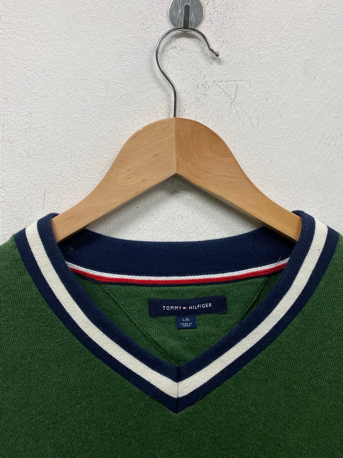 타미힐피거 그린 브이넥 스웨터 L 상품이미지4