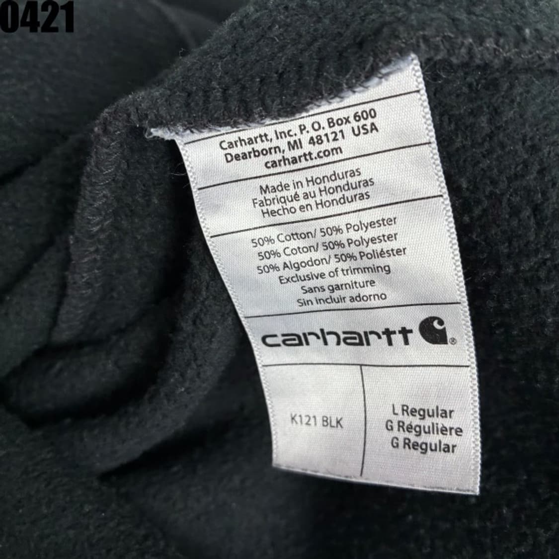 칼하트 블랙 후드티 L 상품이미지3