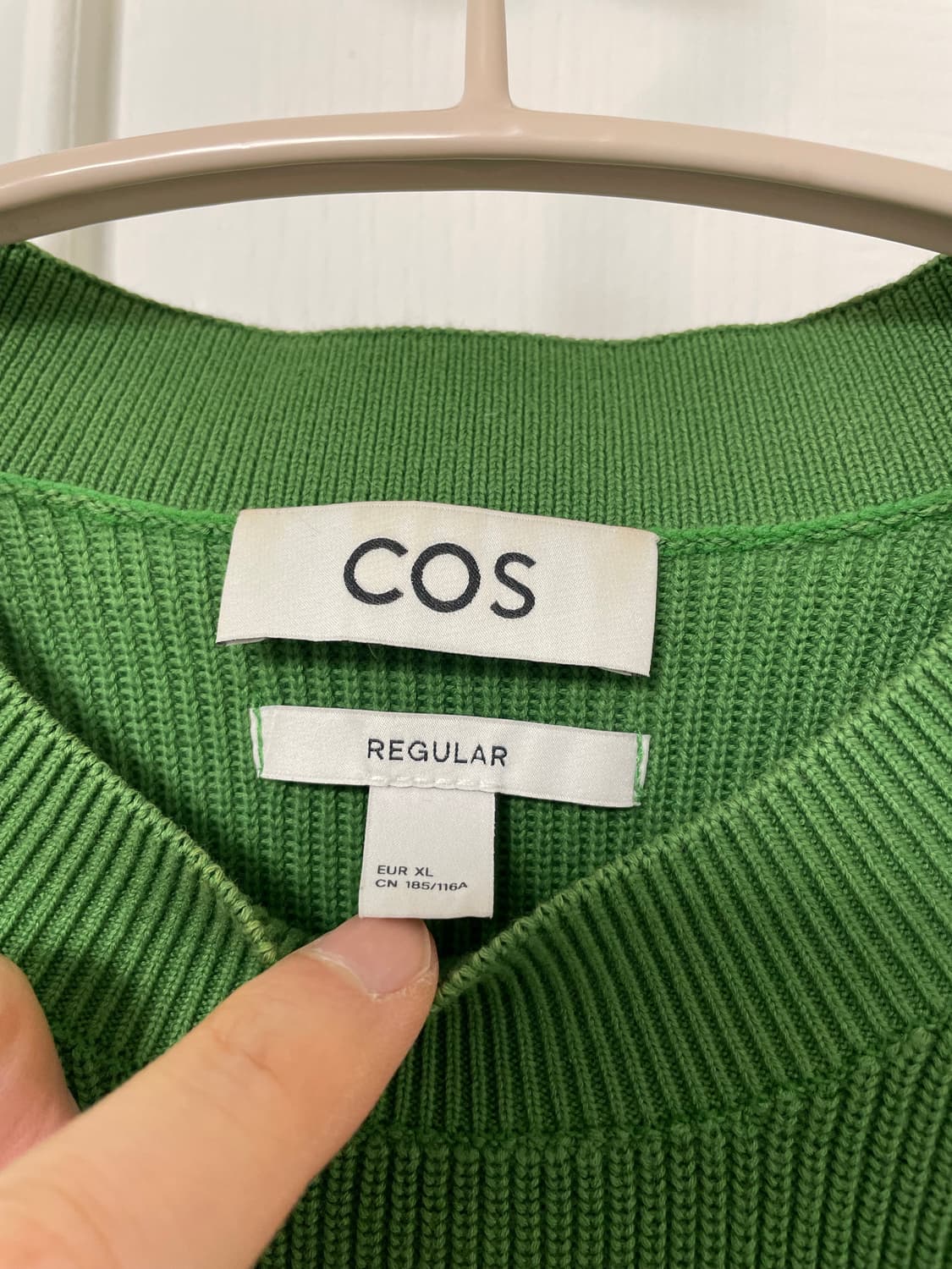 cos 코스 레귤러핏 크루넥 스웨터 그린 xl 신품급 상품이미지4